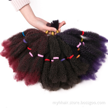 Brown Culry Crochet Braids Hair Extensions 12 inch,Natural Black Synthetic ombre braiding hair Afro kinky bulk braids